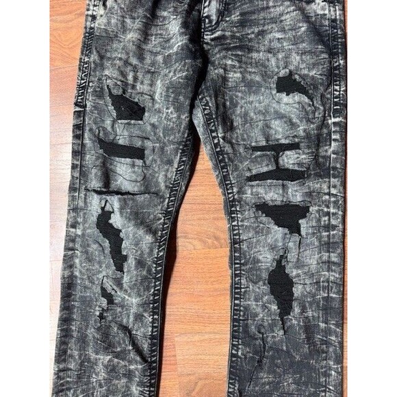 American Fighter Striker Jeans Mens 31 (31x33) Black Relaxed Straight Distressed - Picture 3 of 16